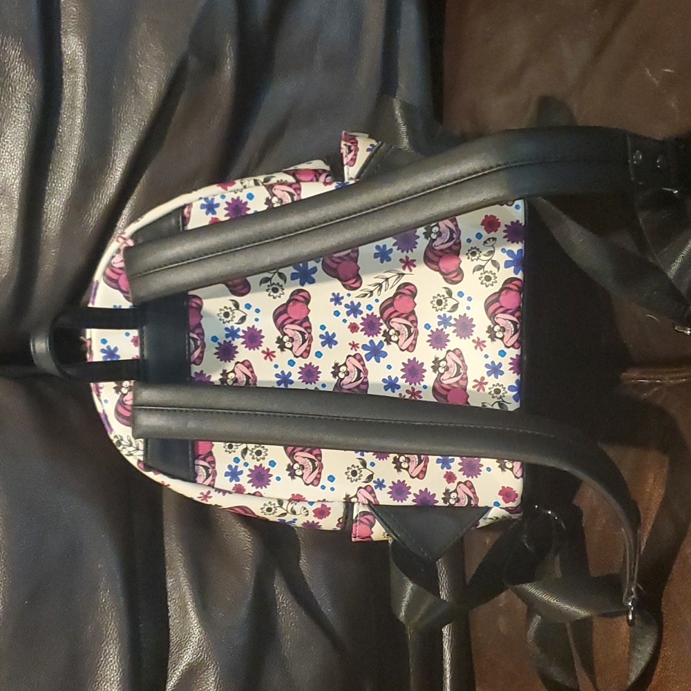 Loungefly Cream and Purple Cheshire Cat Backpack - Picture 2 of 3